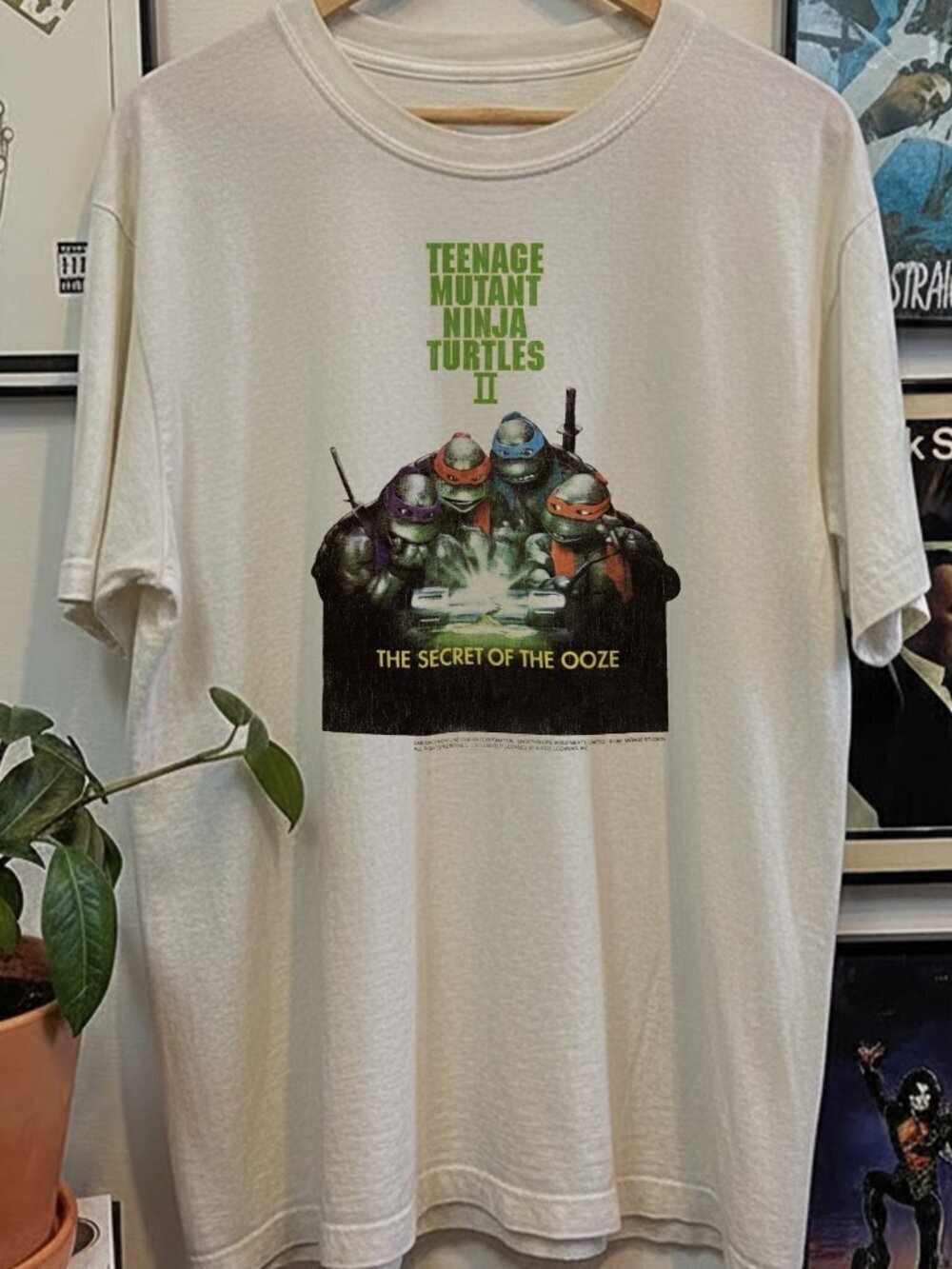 1992 Teenage Mutant Ninja Turtle II Promo Washed White Tee